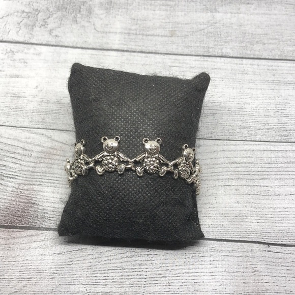 Retro  teddy bear metal chain linked bracelet - Picture 4 of 5